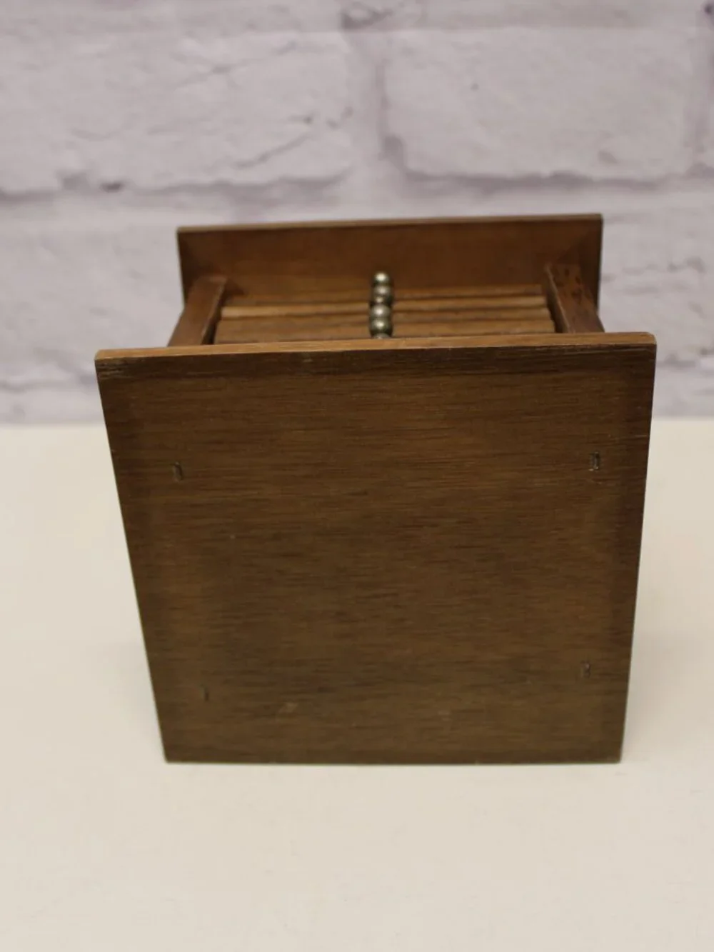 Vintage 1970s Fruit Themed Wooden Dresser Style Storage Coaster Set Box